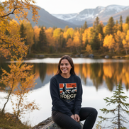 Frau mit Norge Oslo Pullover - Bergsee