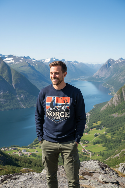 Mann mit Norge Oslo Pullover - Fjord