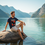 Mann Navy - Fjord Entspannung