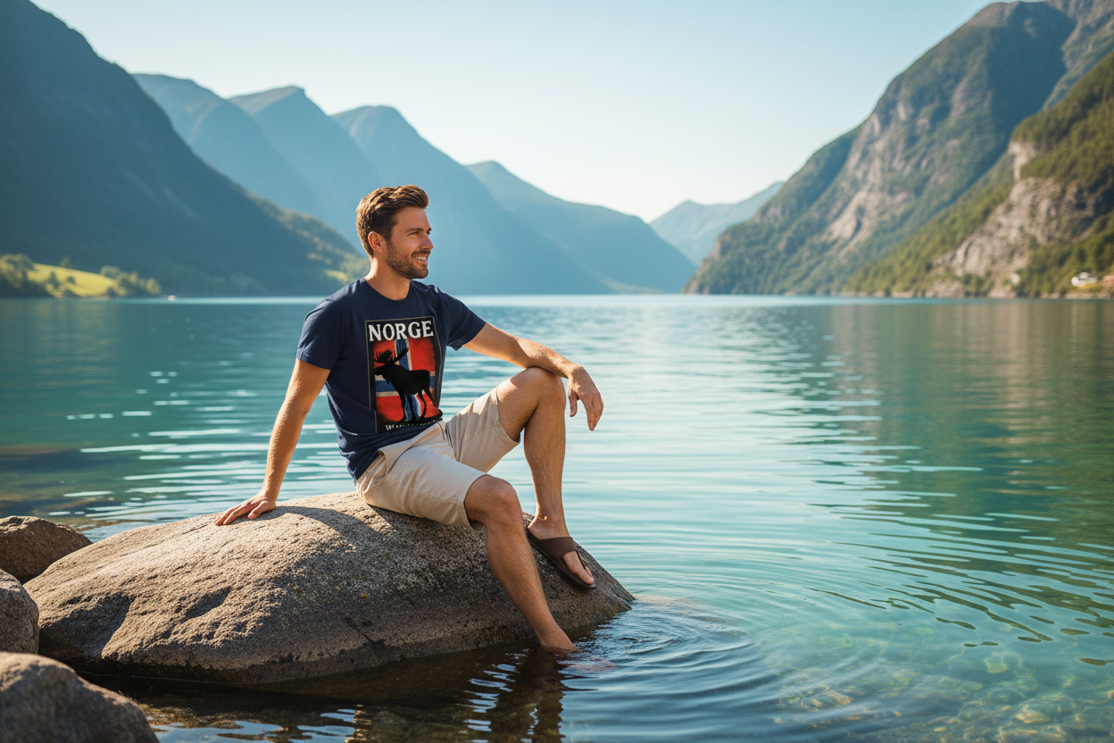 Mann Navy - Fjord Entspannung