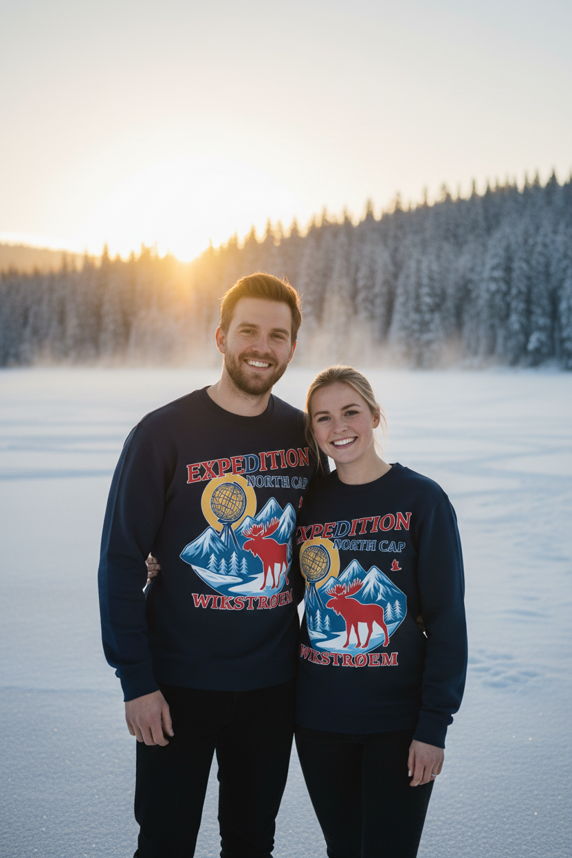 Paar mit Expedition Pullovern - Wintersee