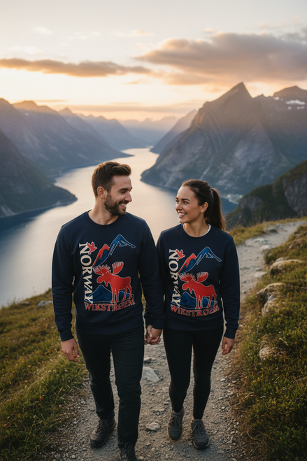 Paar mit Norway Pullovern - Fjord