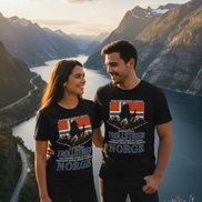 Paar mit schwarzen T-Shirts - Fjorde