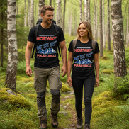 Paar mit schwarzen T-Shirts - Wald
