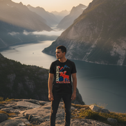 Schwarzes T-Shirt Fjorde