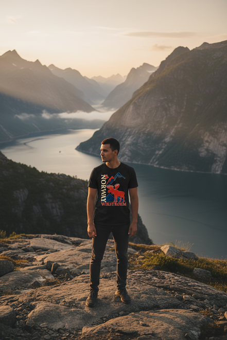 Schwarzes T-Shirt Fjorde
