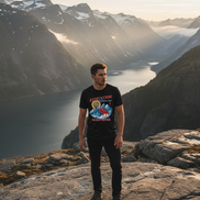 Schwarzes T-Shirt Fjorde