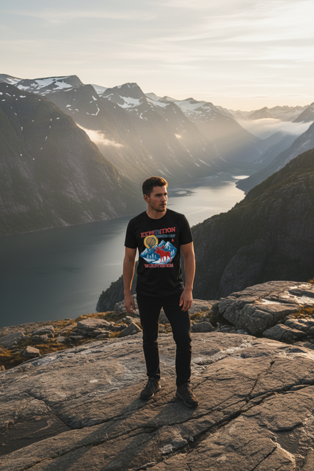 Schwarzes T-Shirt Fjorde